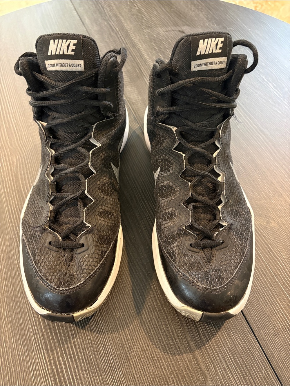 Nike Black and White Men’s High-Top Athletic basketball Shoes